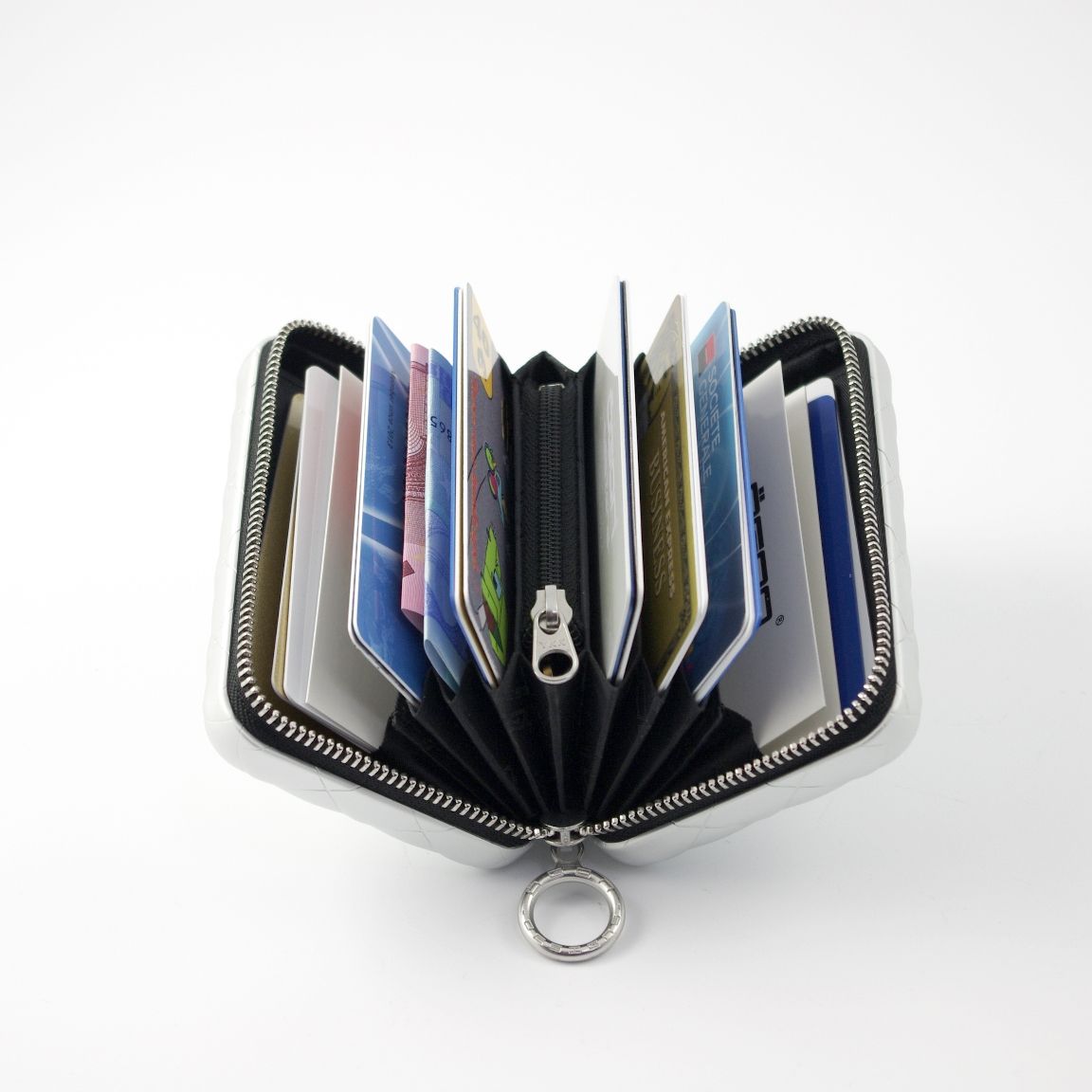 OGON Aluminum Wallet Quilted Zipper - Rose Gold